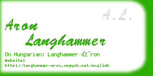 aron langhammer business card